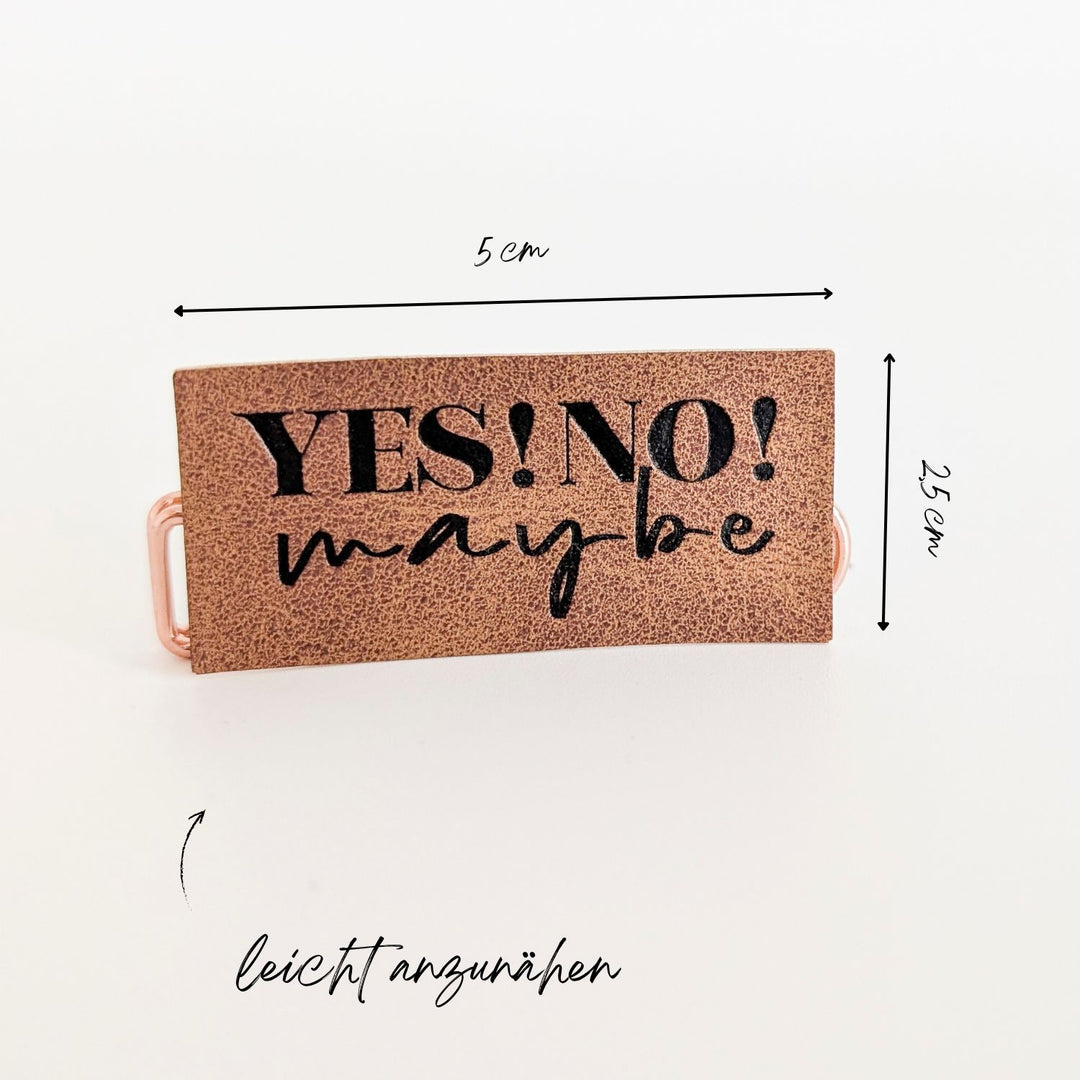 Kunstlederlabel "yes no maybe"