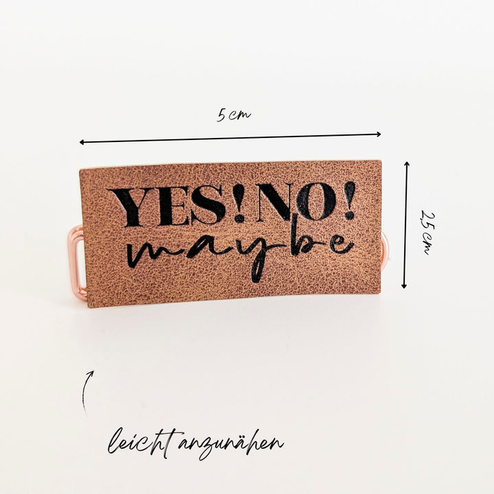 Kunstlederlabel "yes no maybe"
