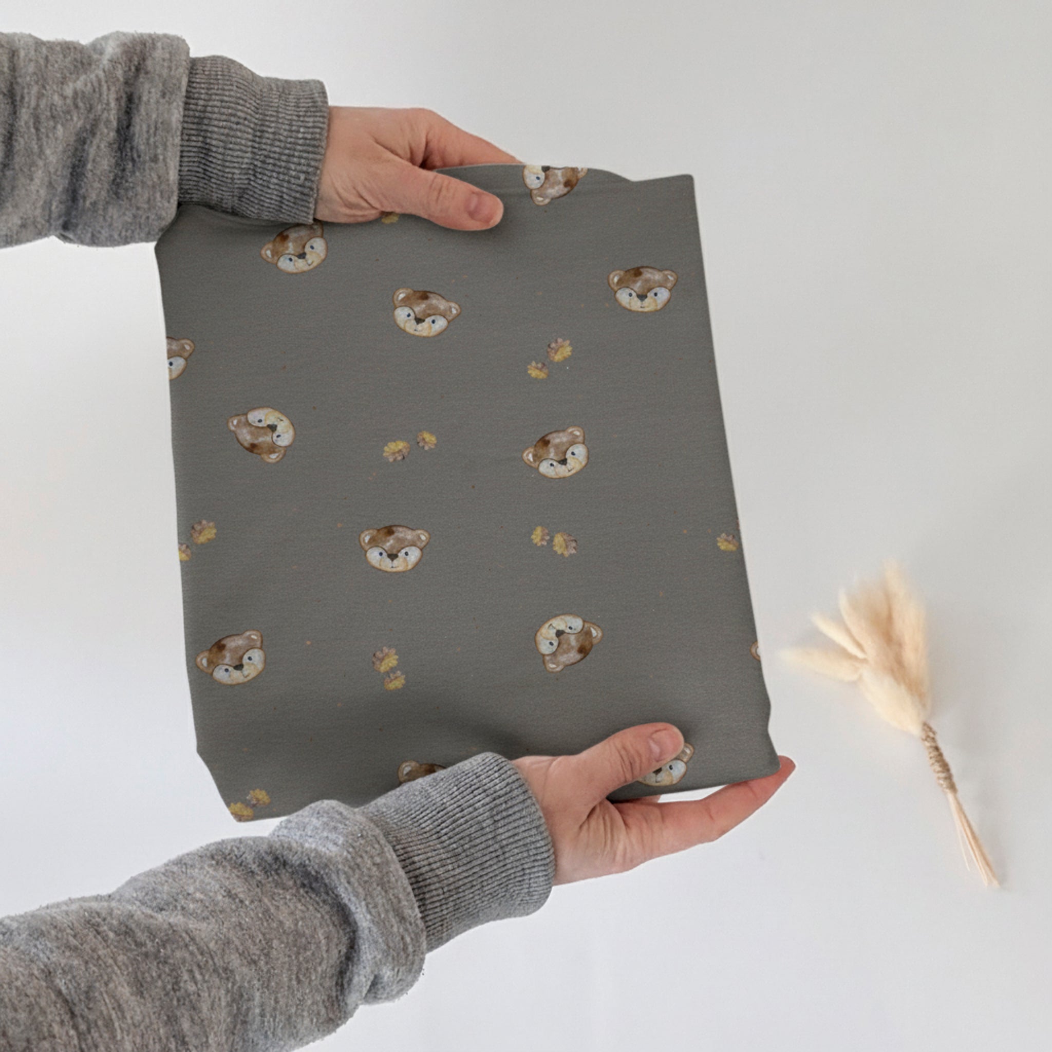 French Terry Little Bear (taupenbraun)