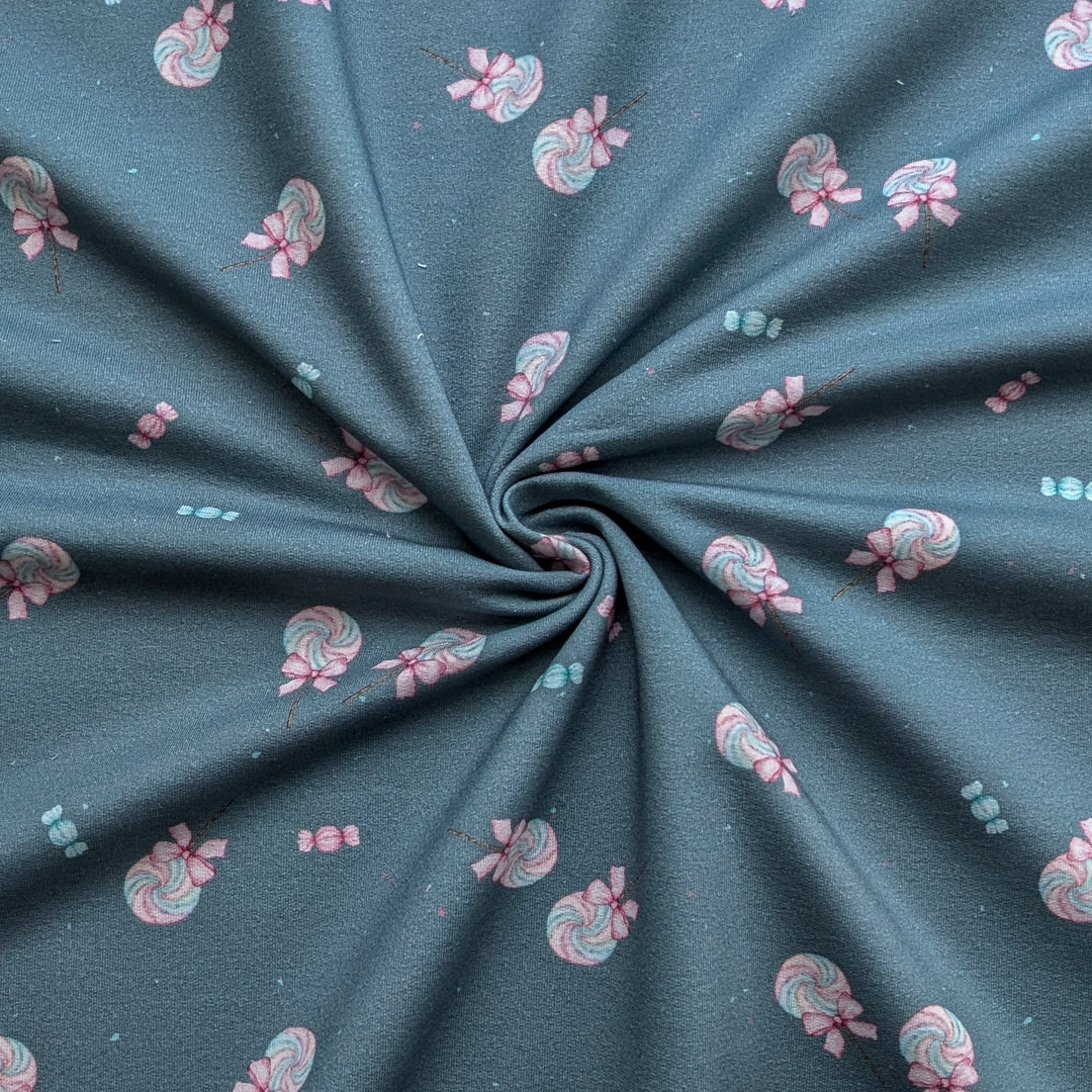 French Terry Pastell Lolli dusty petrol 0,86m