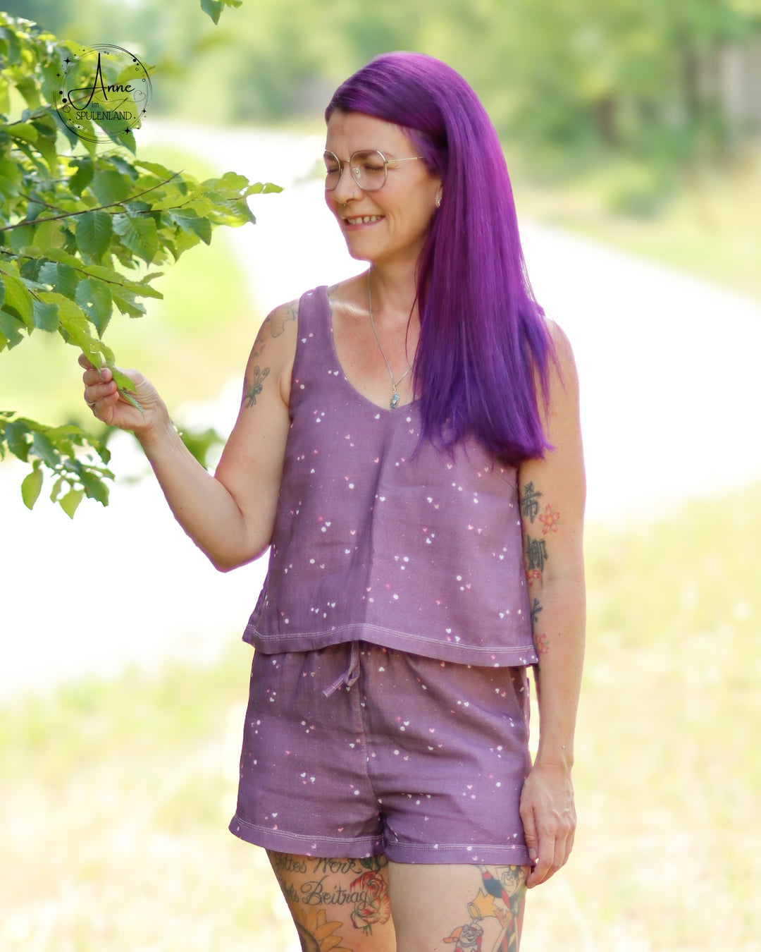 Vorbestellung Bambusmusselin Mini Love brombeer