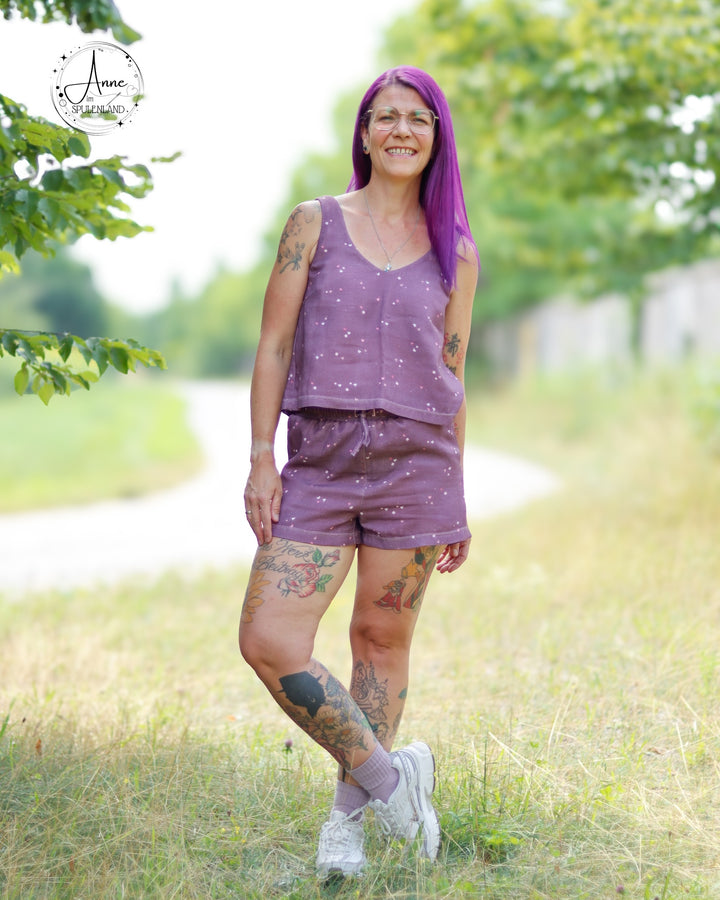 Vorbestellung Bambusmusselin Mini Love brombeer