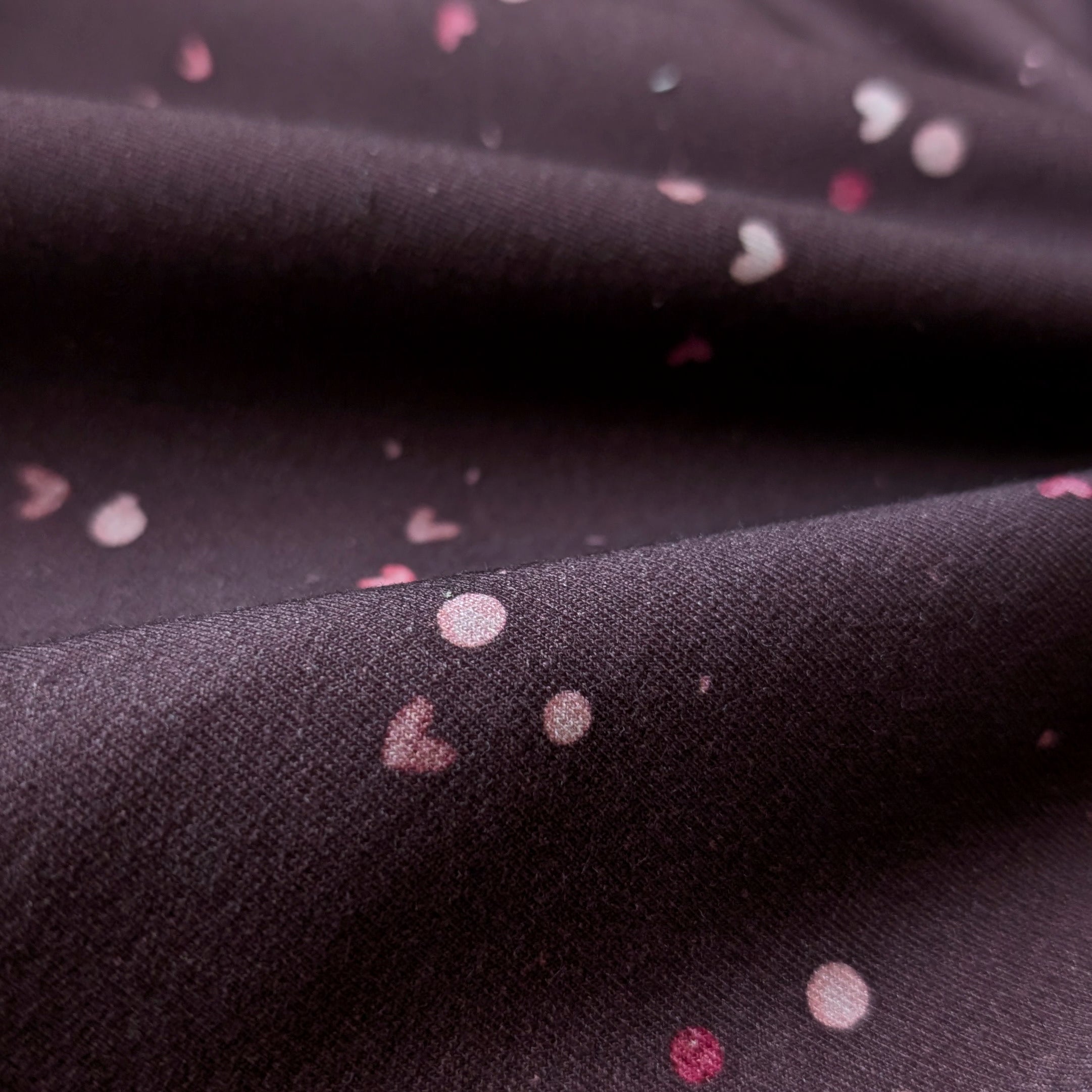 French Terry Mini Love brombeer