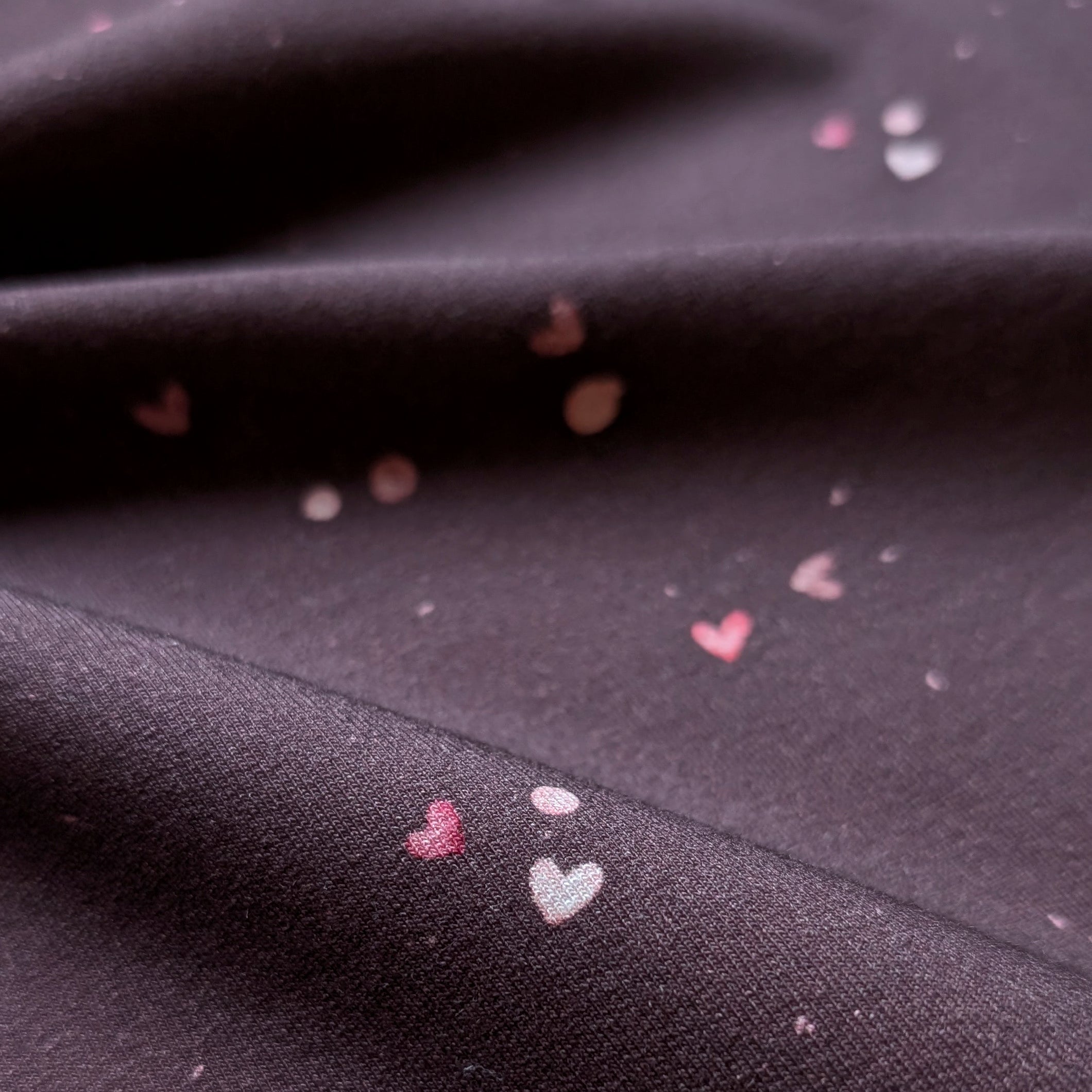 French Terry Mini Love brombeer