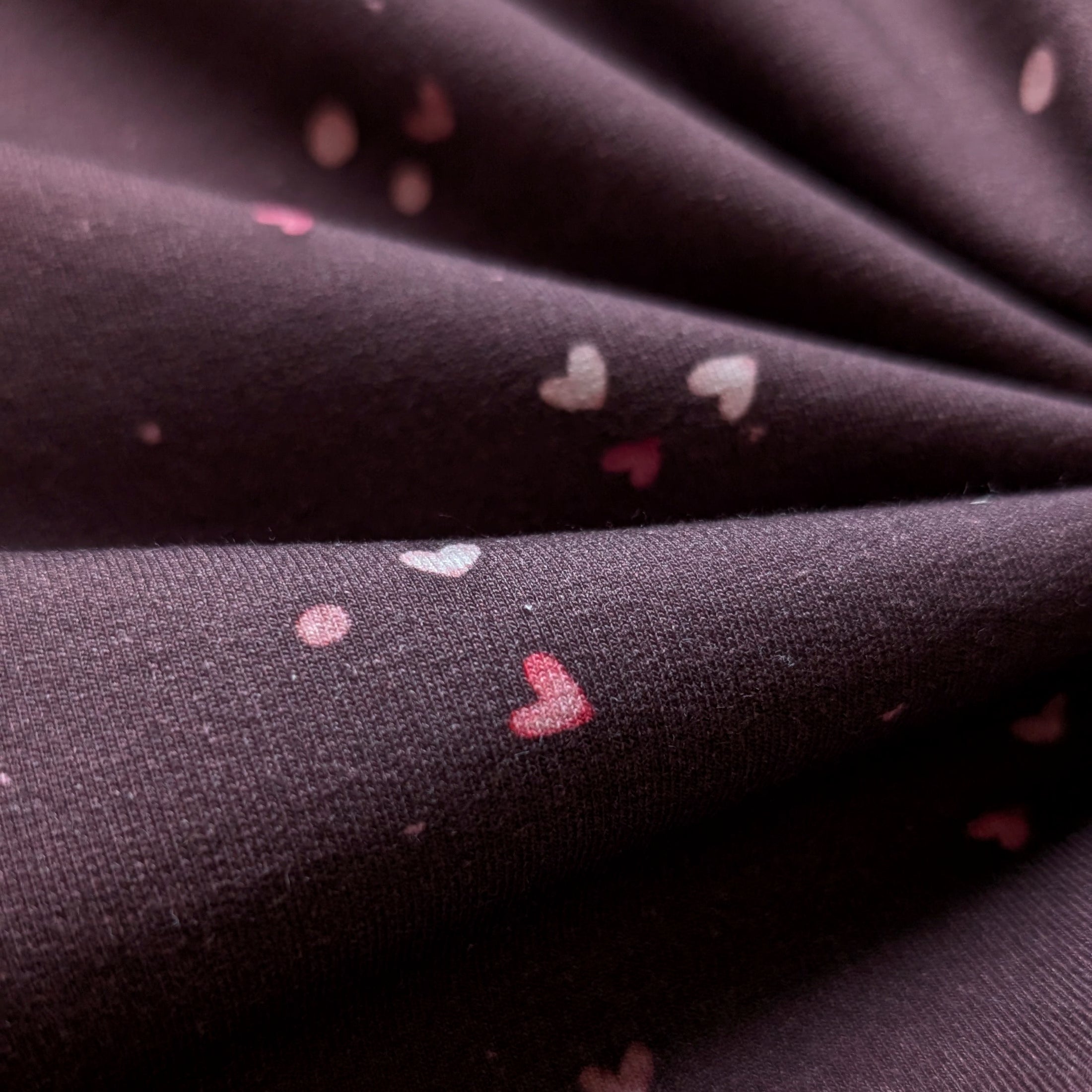 French Terry Mini Love brombeer