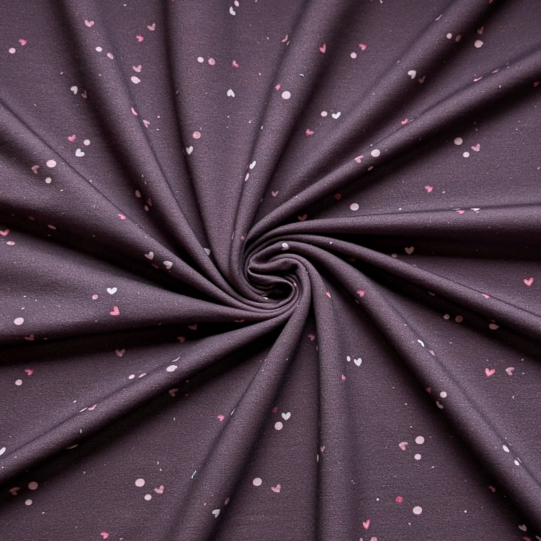 French Terry Mini Love brombeer