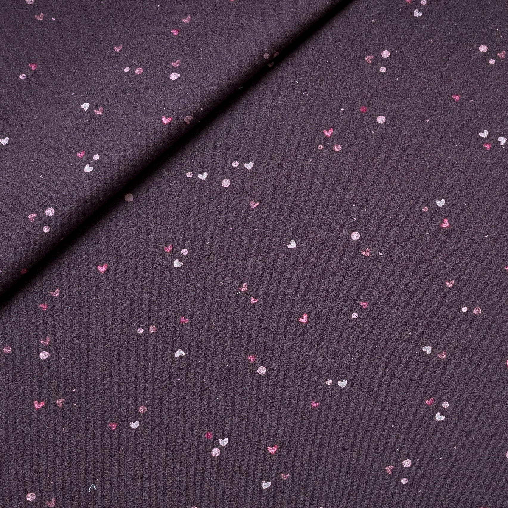 French Terry Mini Love brombeer