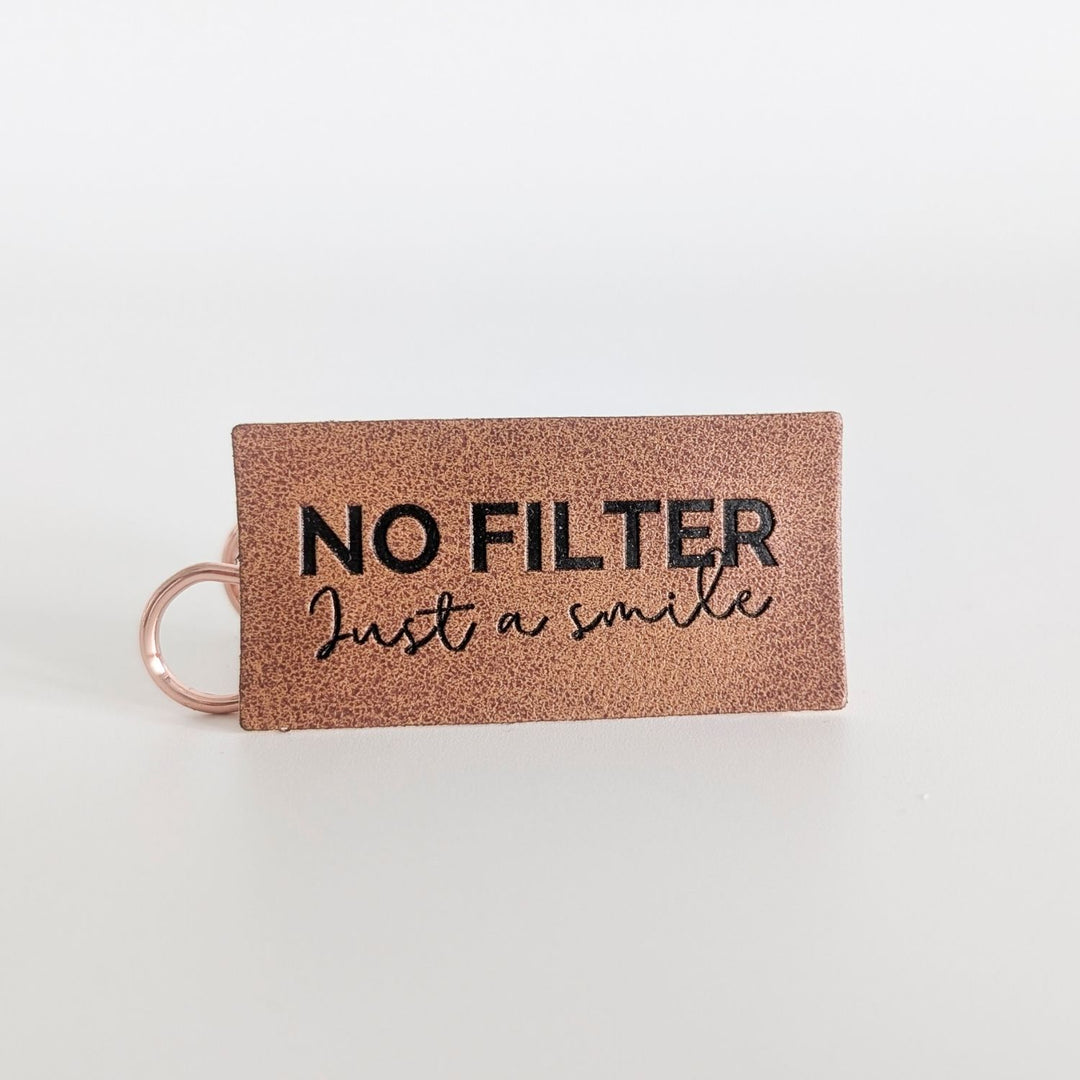 Kunstlederlabel "no filter, just smile"