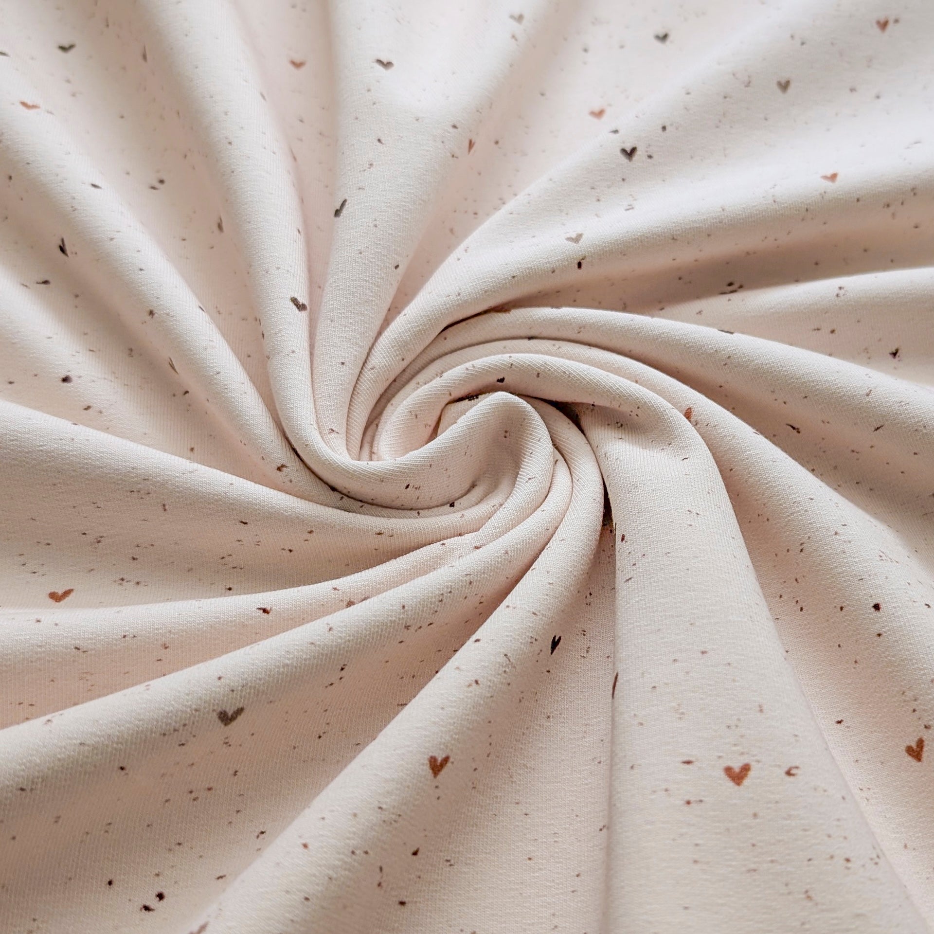 French Terry Nude Heart Konfetti