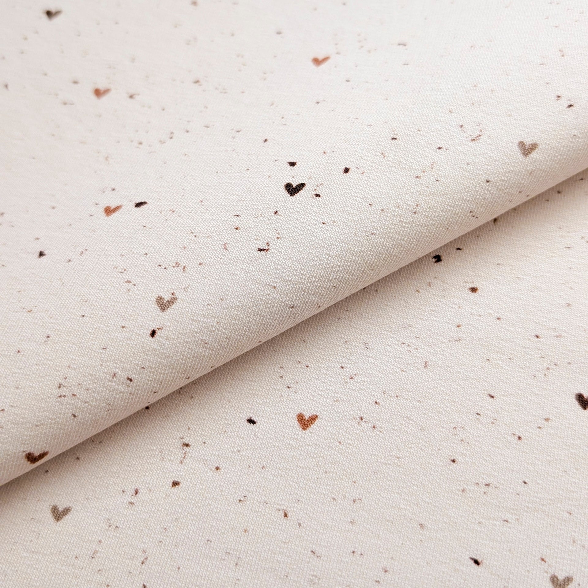 French Terry Nude Heart Konfetti