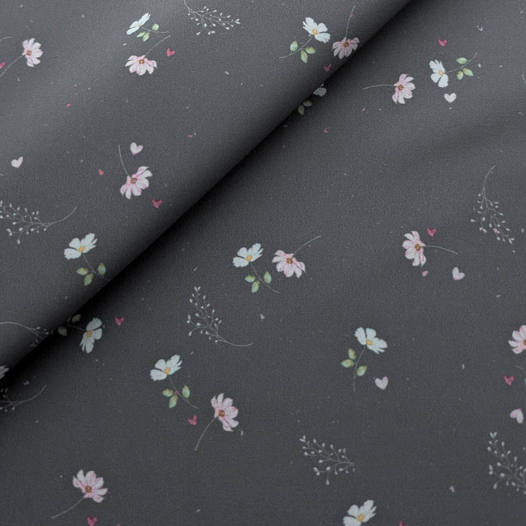 Einzelstück  Softshell Love Blossom anthrazit 85 cm