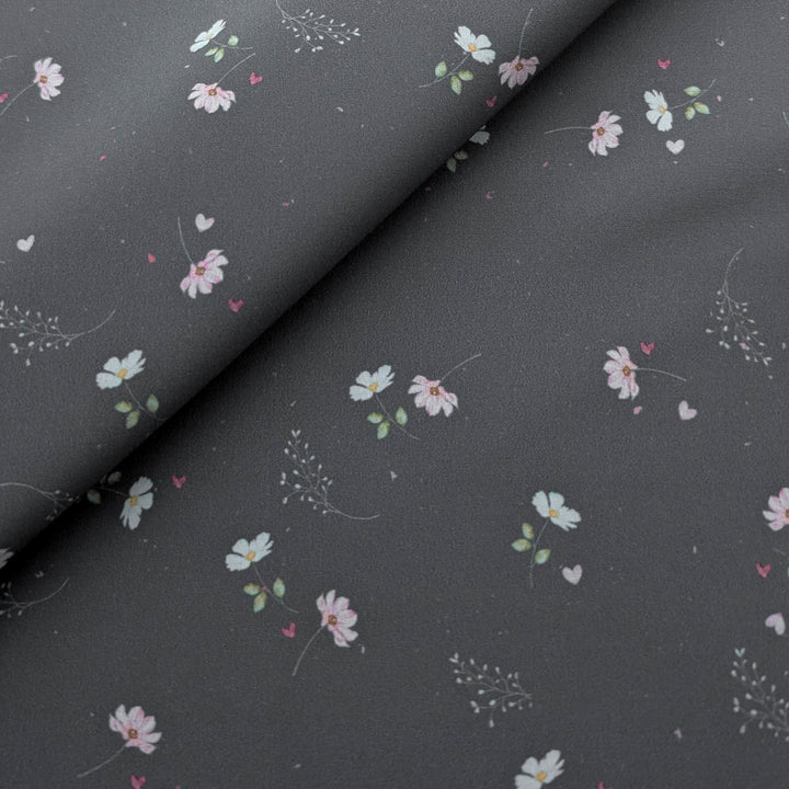 Einzelstück  Softshell Love Blossom anthrazit 85 cm