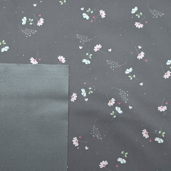 Einzelstück  Softshell Love Blossom anthrazit 85 cm