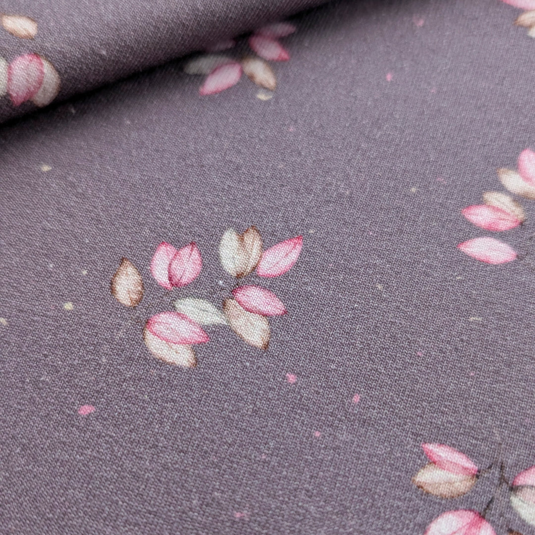 French Terry Pink Leaves