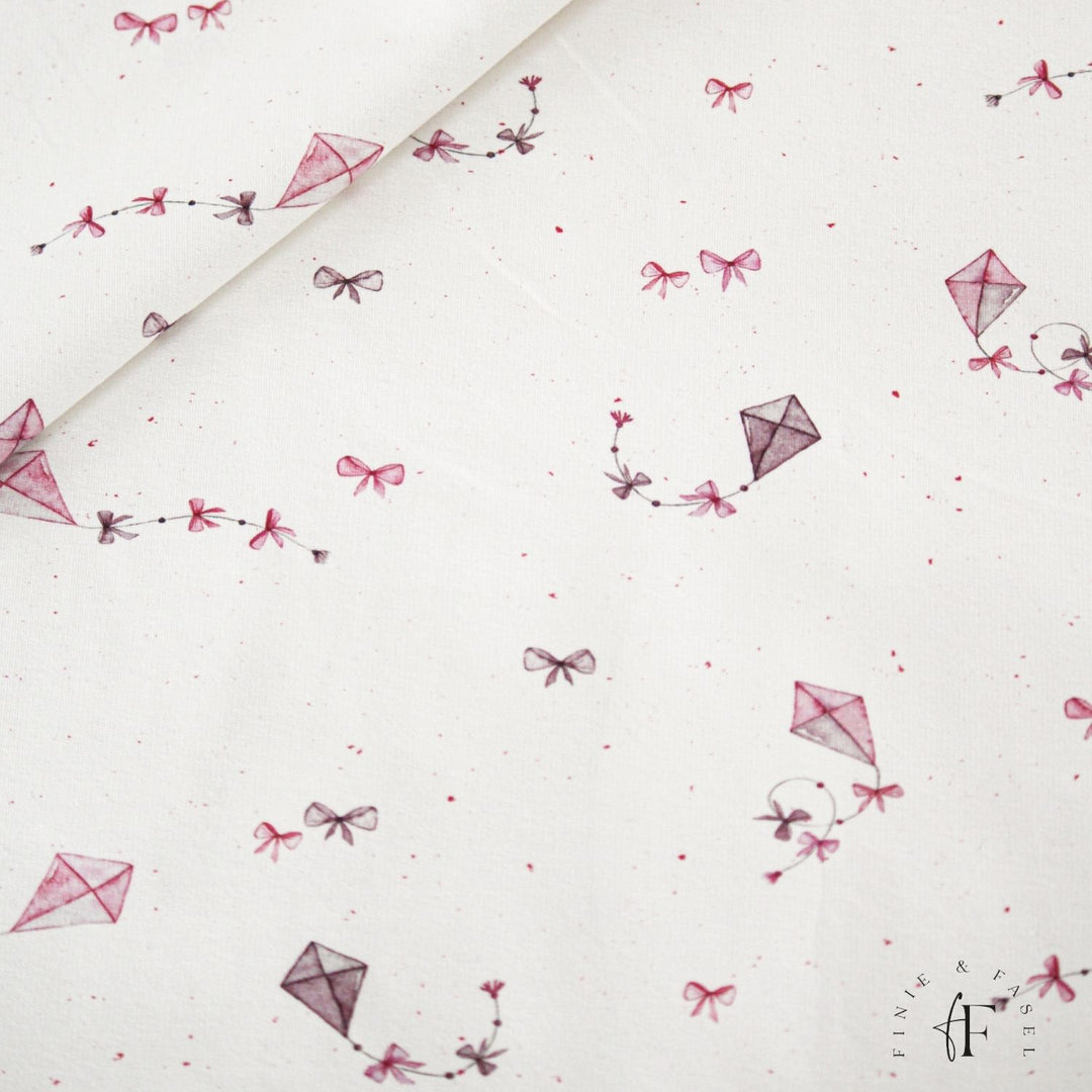 French Terry Pinke Drachen creme 0,53m