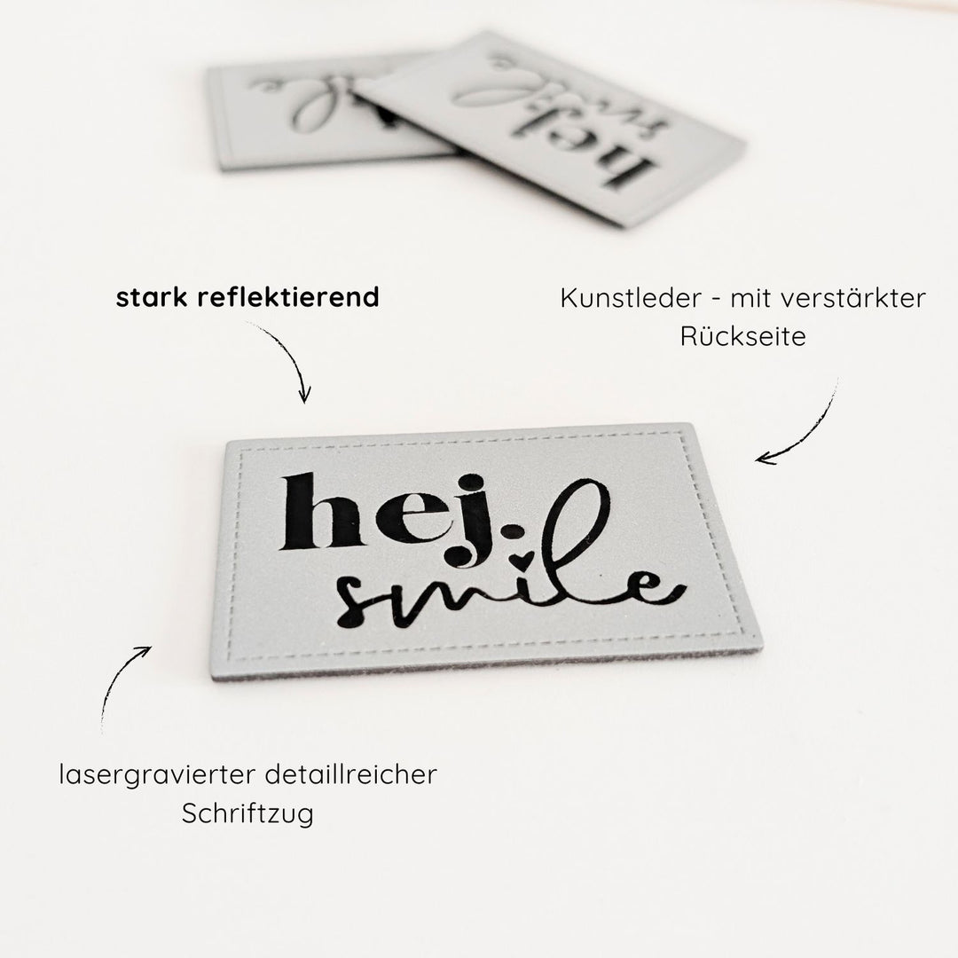 Reflektorlabel "hej.smile"