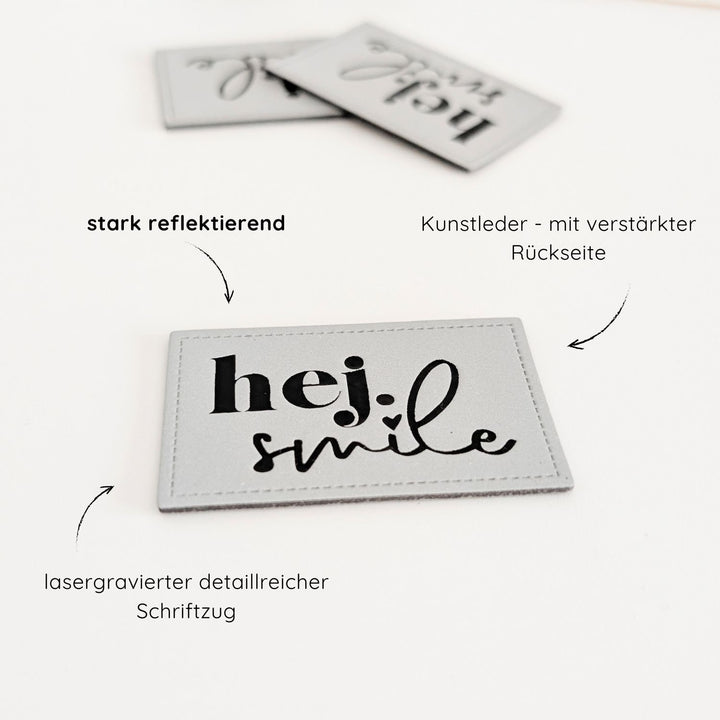 Reflektorlabel "hej.smile"