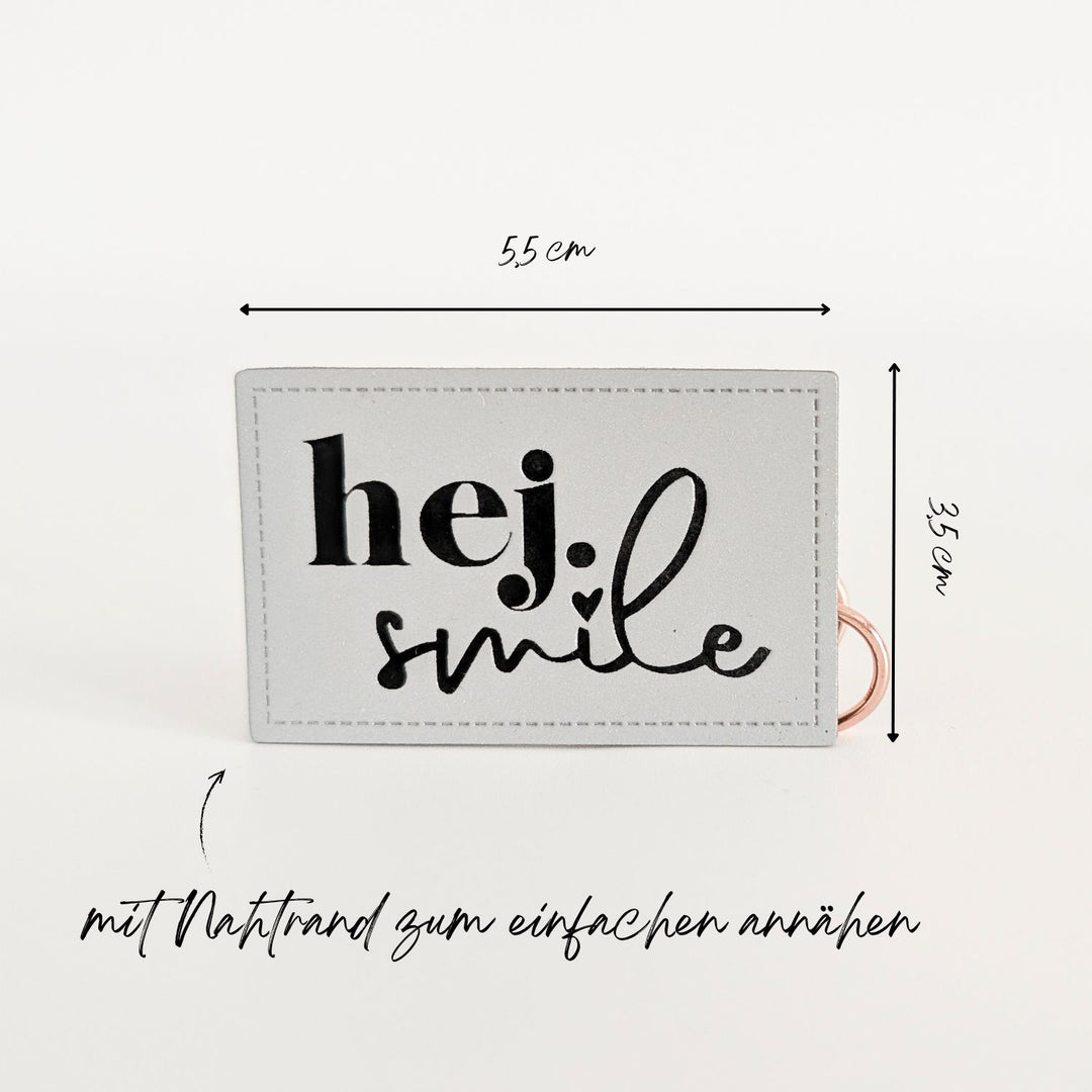 Reflektorlabel "hej.smile"