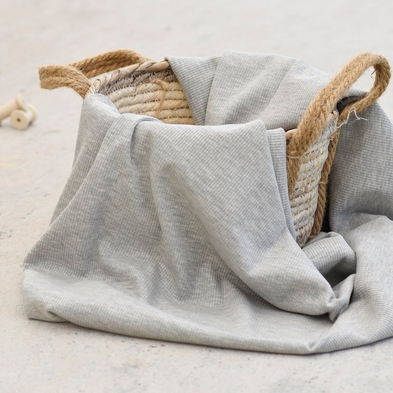 Rib Jersey Grau meliert (Farbe 037)