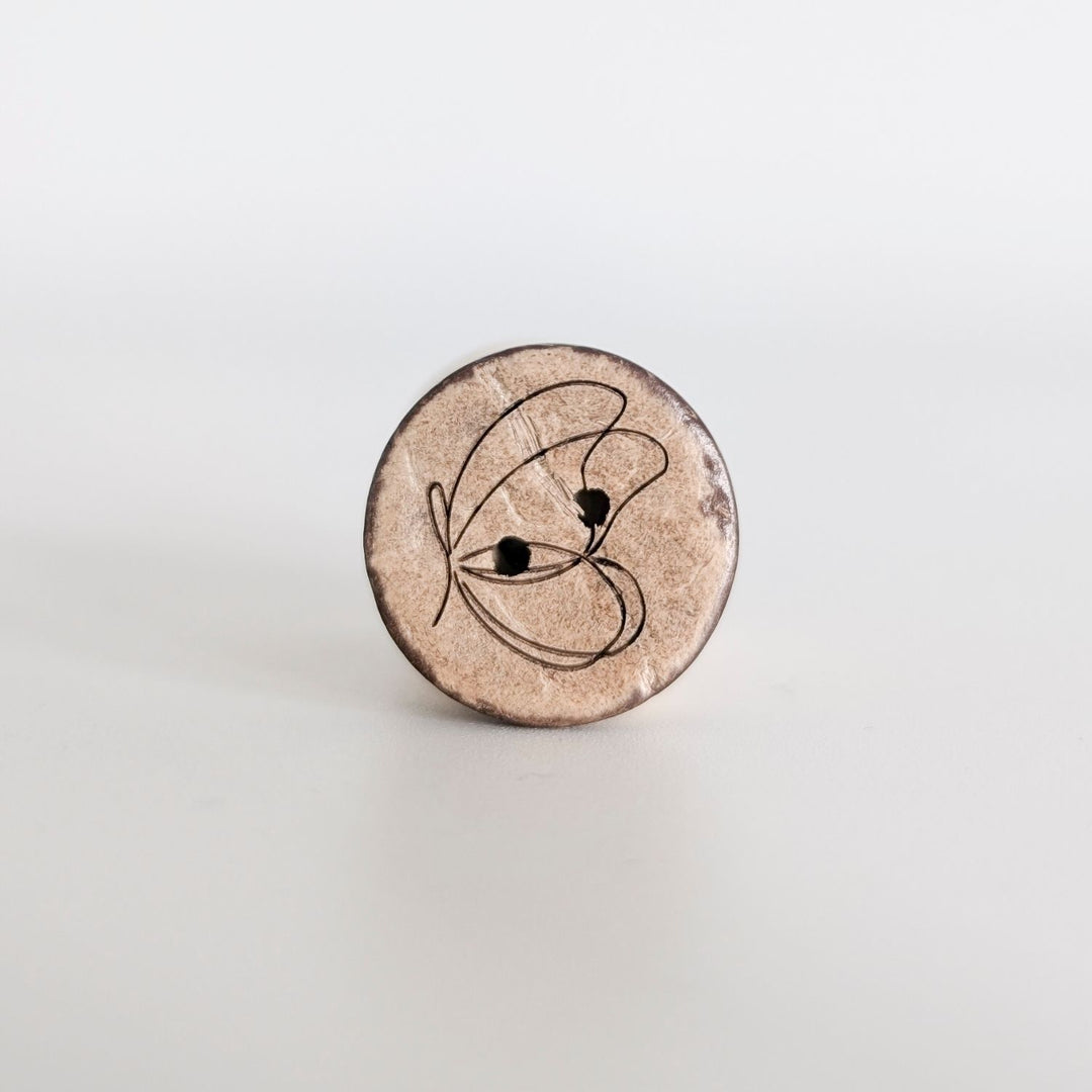 Kokosknopf 20mm Schmetterlinge