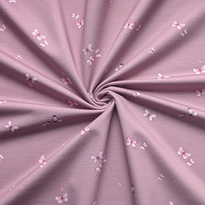 French Terry Schmetterlinge rosa
