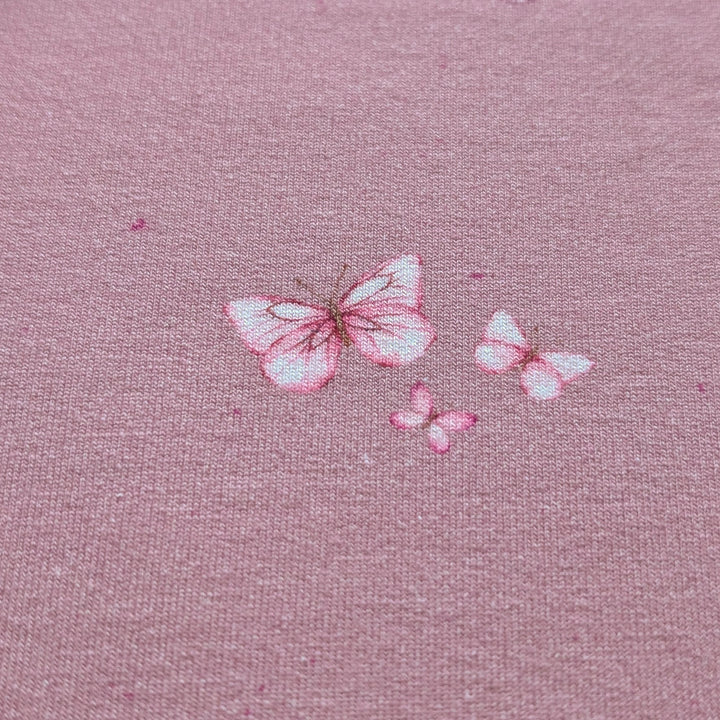 French Terry Schmetterlinge rosa