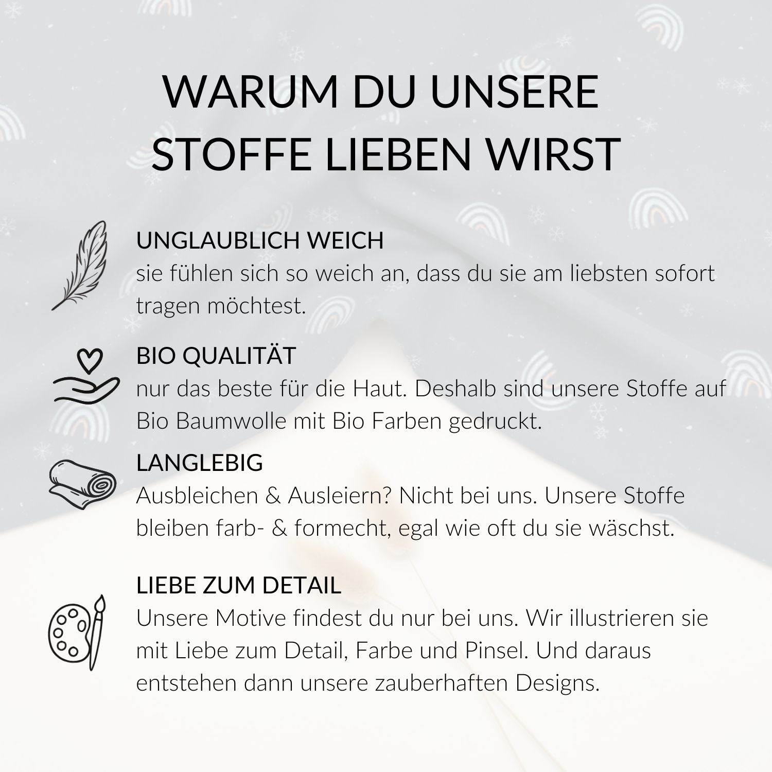 Vorbestellung French Terry Schnee Regenbögen