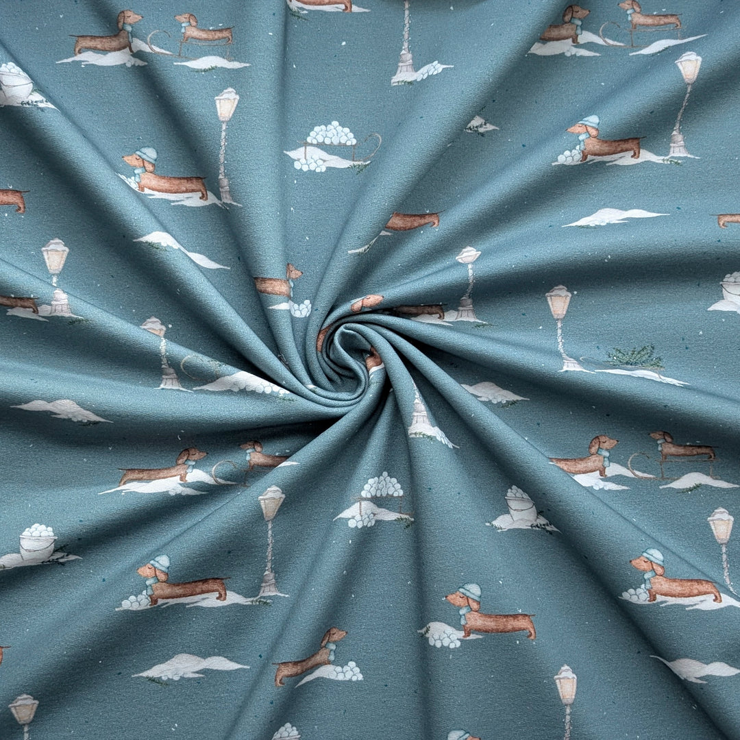 French Terry Schneedackel blau 0,9m