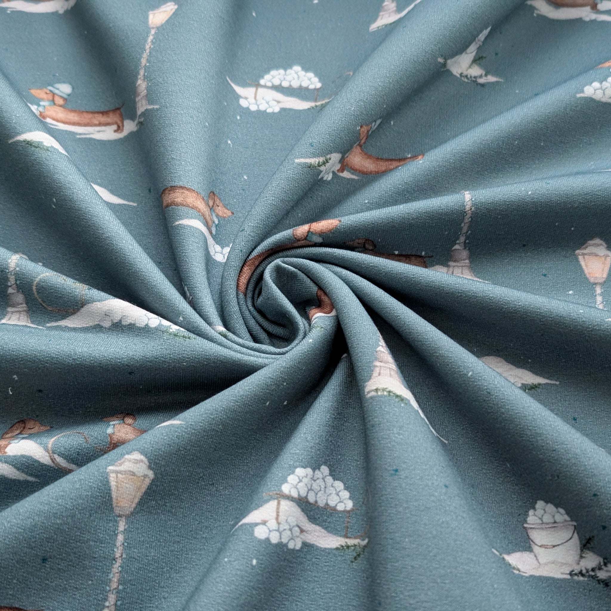 French Terry Schneedackel (bergblau)