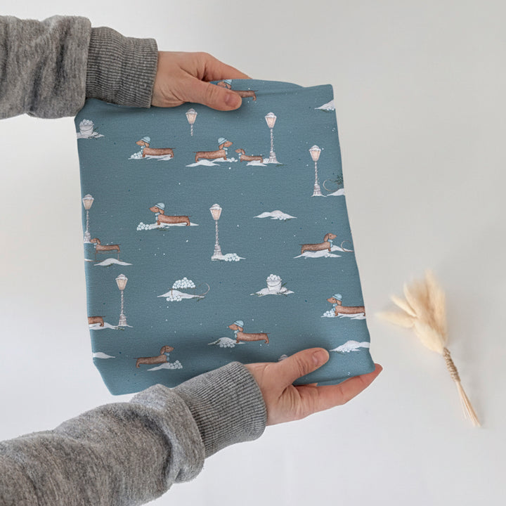 French Terry Schneedackel (bergblau)