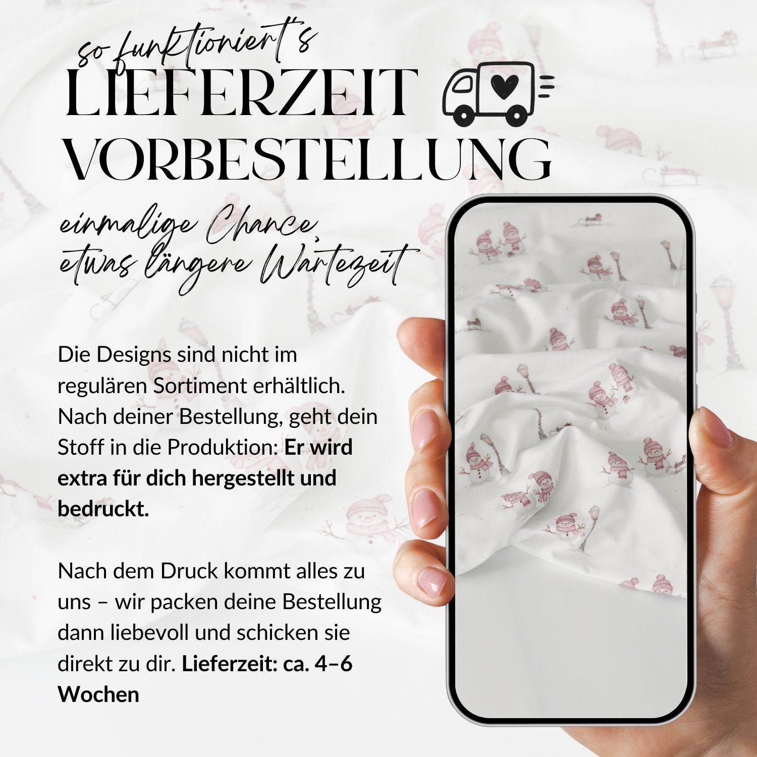Vorbestellung French Terry Schneemänner rosa