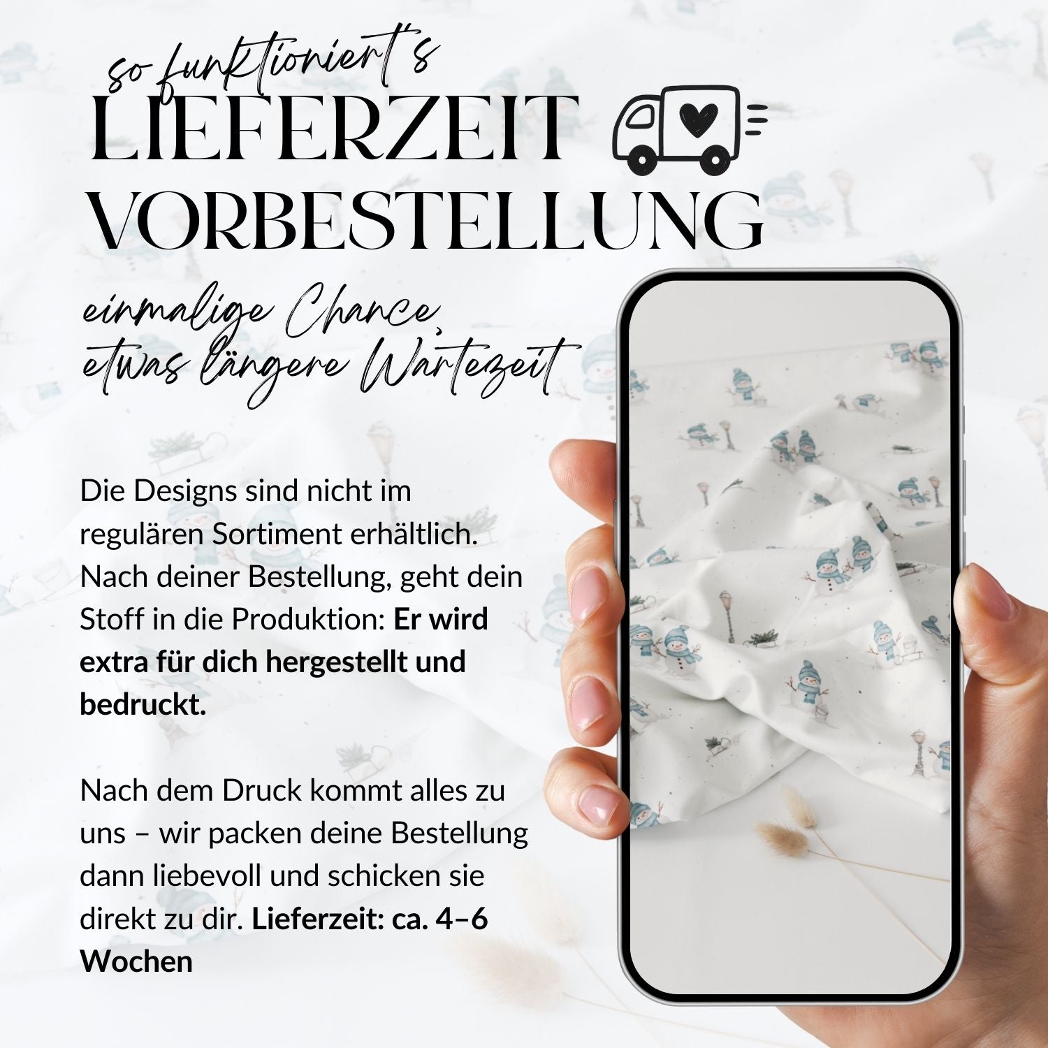 Vorbestellung French Terry Schneemänner blau