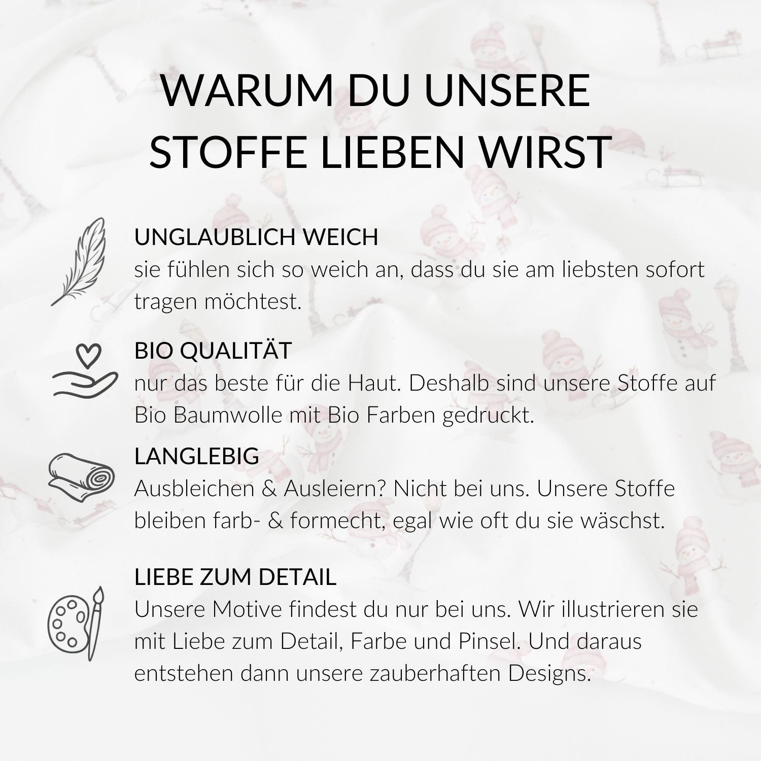 Vorbestellung French Terry Schneemänner rosa