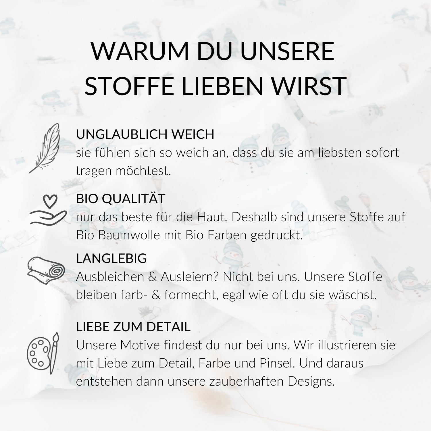 Vorbestellung French Terry Schneemänner blau