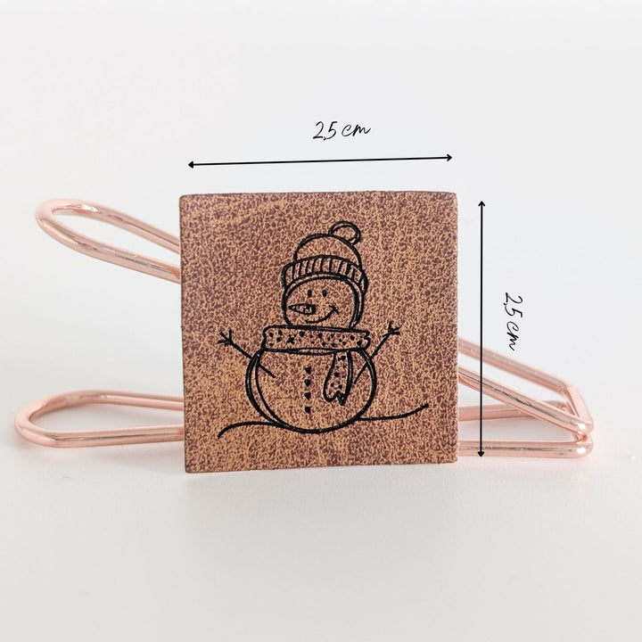 Kunstlederlabel "Schneemann"