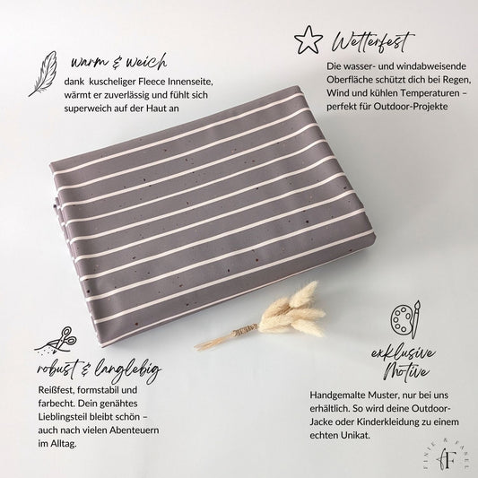 Vorbestellung Softshell Konfetti Stripes taupe