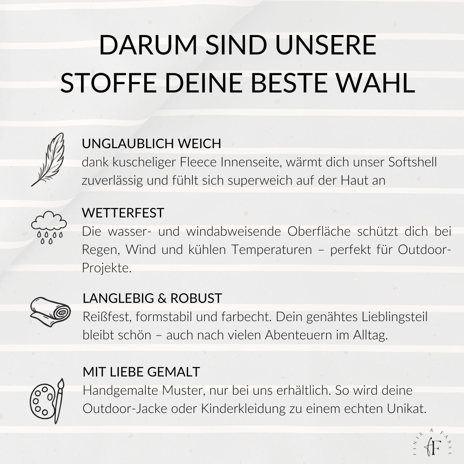 Vorbestellung Softshell Konfetti Stripes taupe