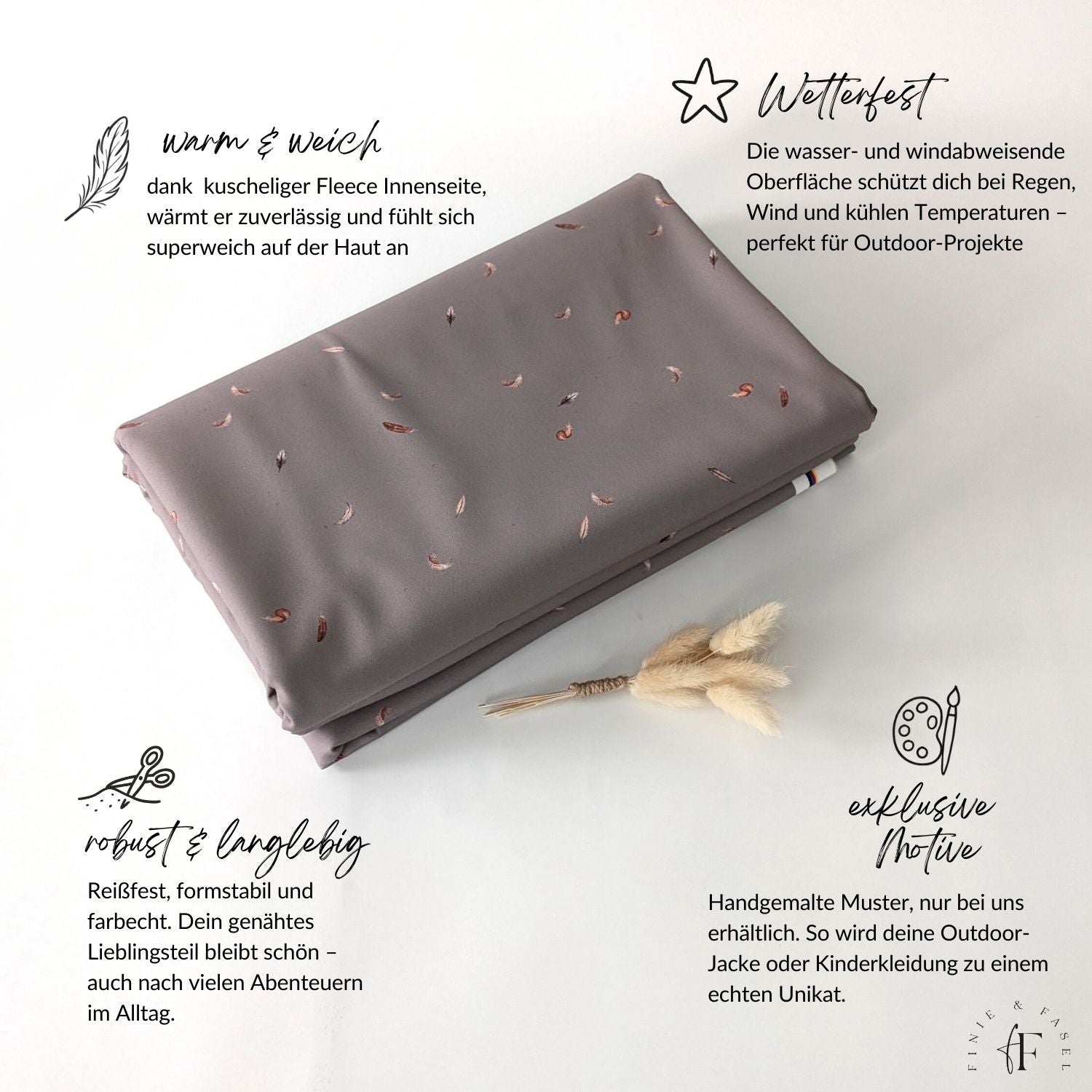 Vorbestellung Softshell Federn taupe
