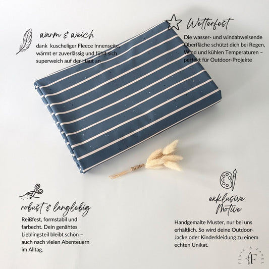 Vorbestellung Softshell Konfetti Stripes blau