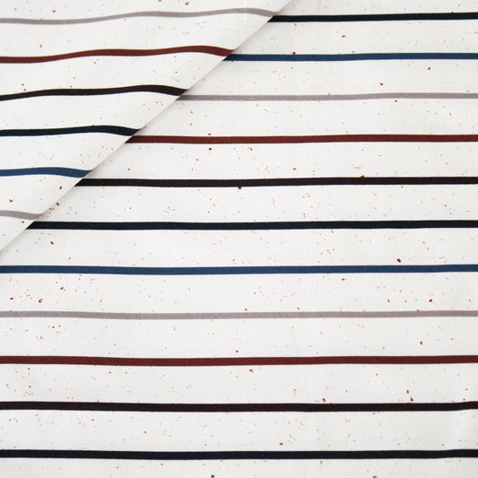 B Ware Jersey (Meterware) Konfetti Stripes coffee blue (Streifen etwas schief)