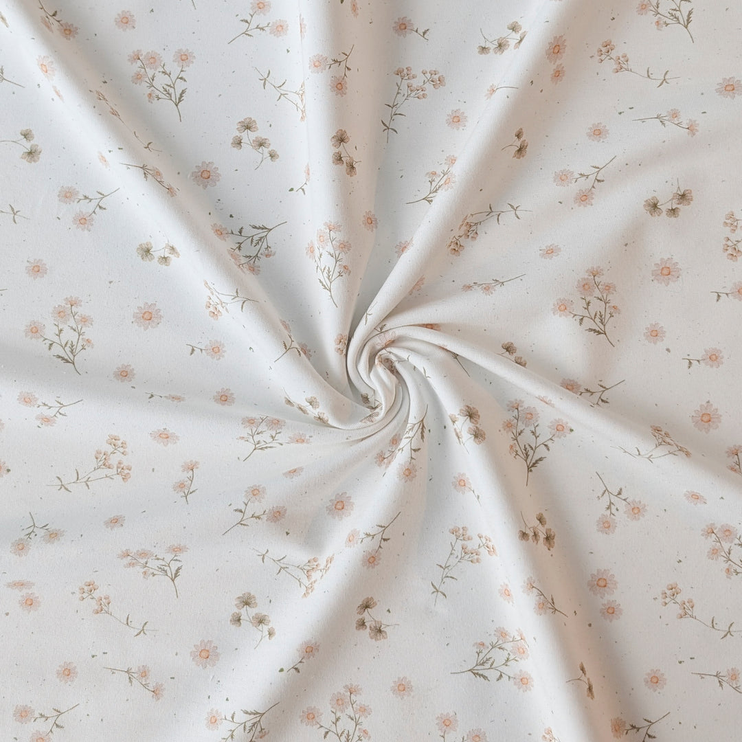 French Terry Wiesenblumen creme 0,5m