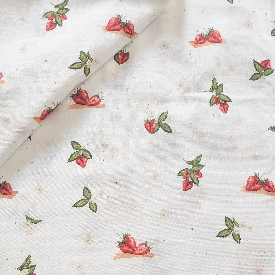 Musselin (glatt) Erdbeeren 1m