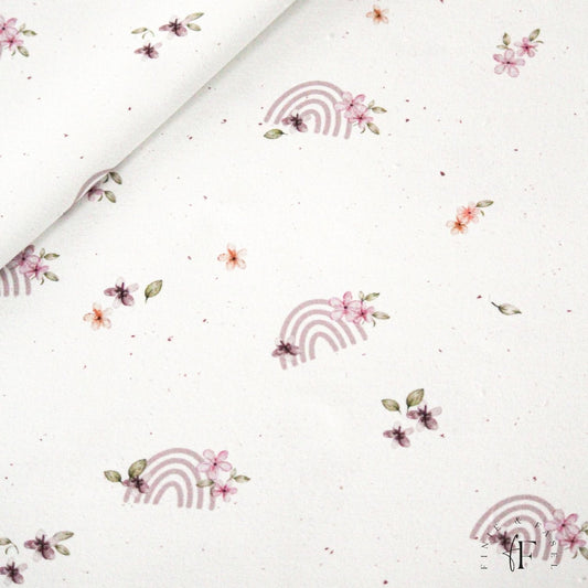 French Terry Blossom Rainbows creme