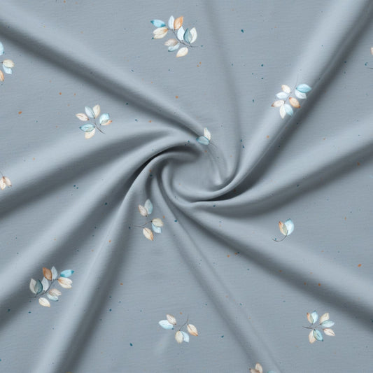Vorbestellung French Terry Blue Leaves