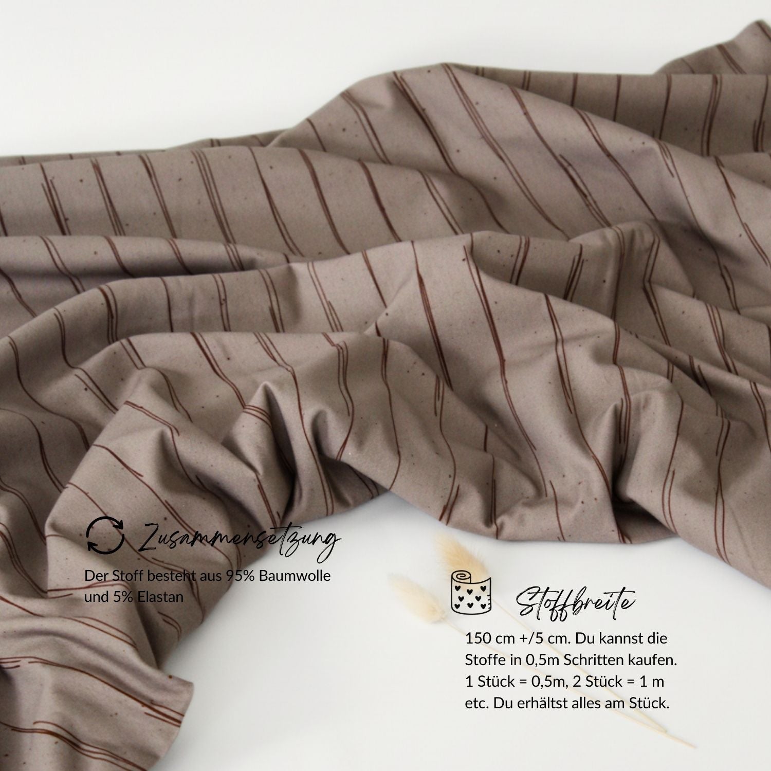 Vorbestellung French Terry Brown Lines