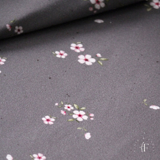 French Terry Cherry Garden grau