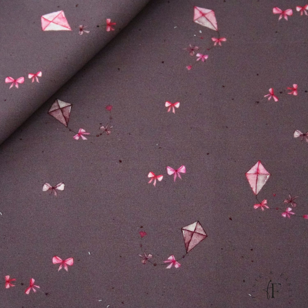 French Terry Pinke Drachen dunkel 0,5m