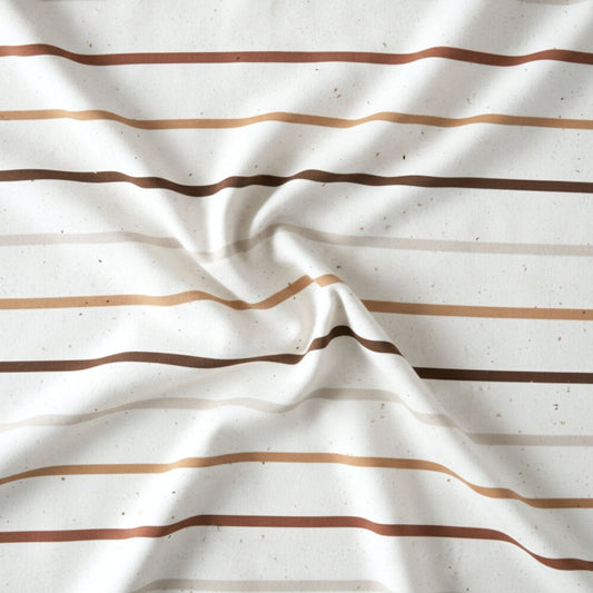 Vorbestellung French Terry Konfetti Stripes Coffee