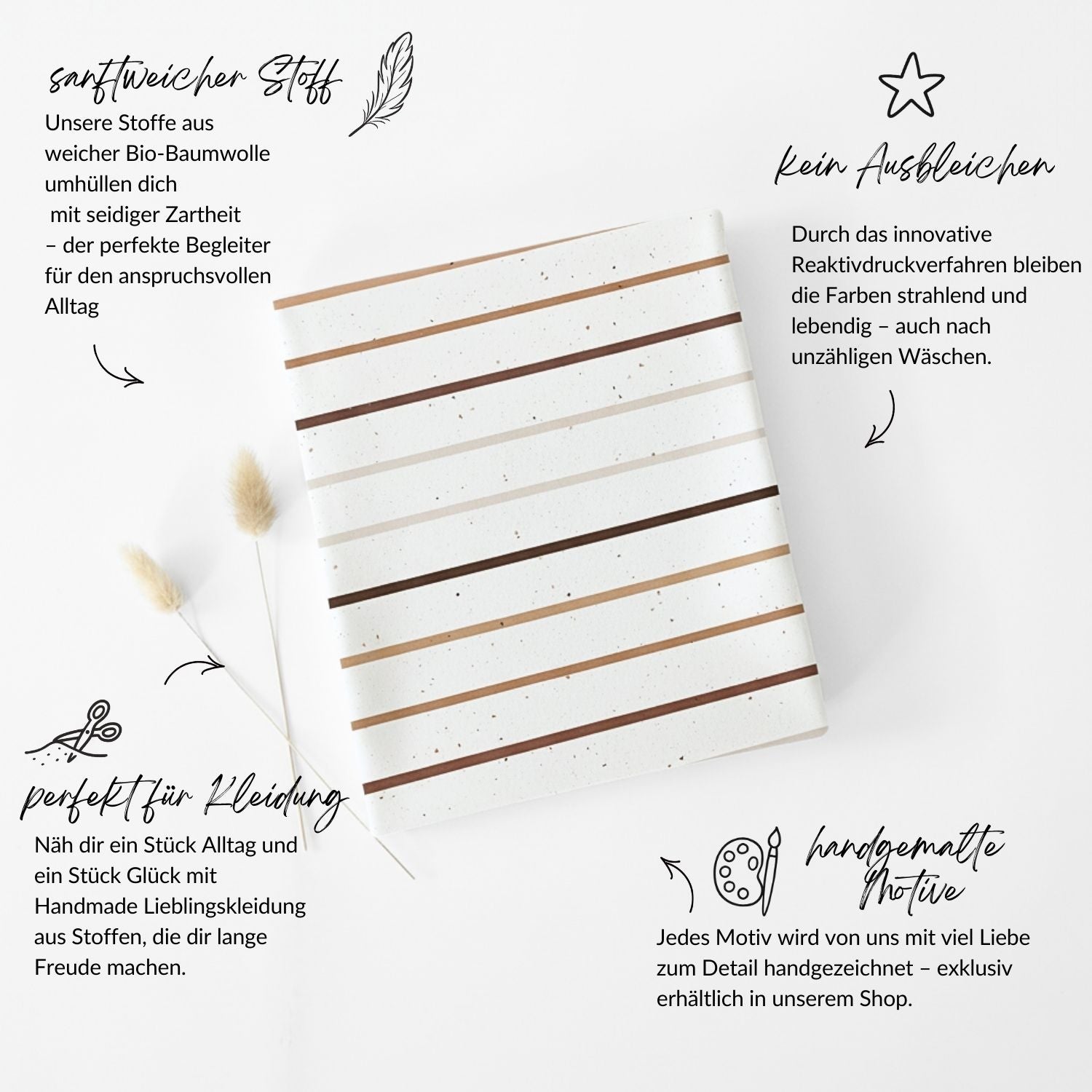 Vorbestellung French Terry Konfetti Stripes Coffee