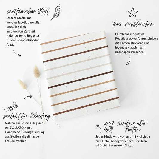 Vorbestellung French Terry Konfetti Stripes Coffee